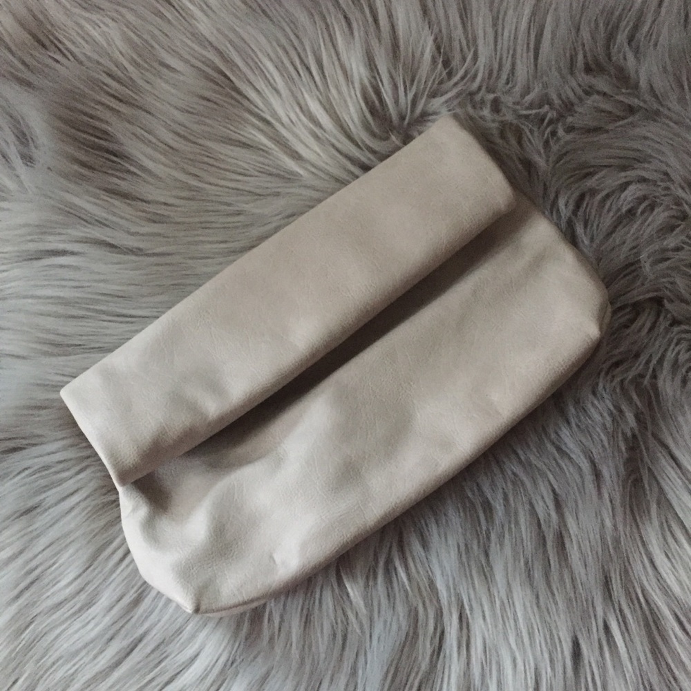 Minimalist fold over clutch! Light gray!